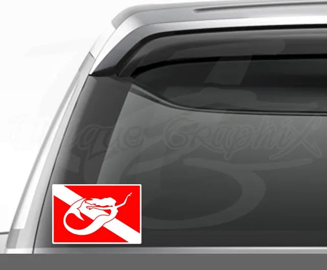 Diver Down Dive Flag Mermaid Decal for Diving Cup Cooler Boat Car Window Bumper