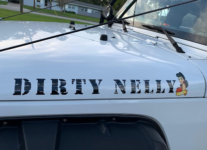 Custom Distressed Military Stencil Style Hood Decals 1 pair 22in Compatible with Jeep Wrangler