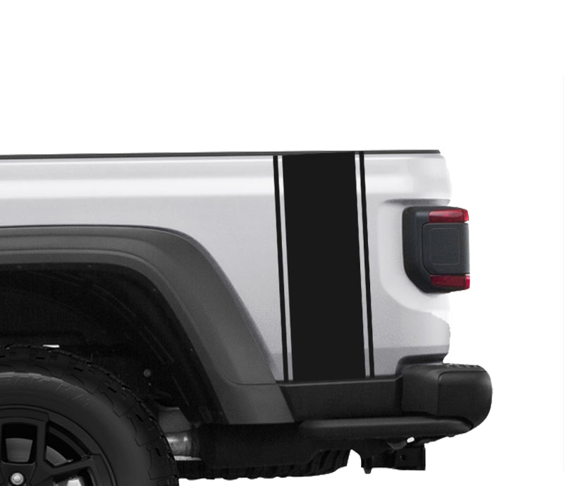 Bedside decal sticker with Lines 1 Pair for Jeep Gladiator image 0