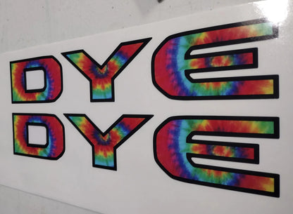 Tie Dye Hood Decals for Wrangler and Gladiator 1 Pair 30in image 1