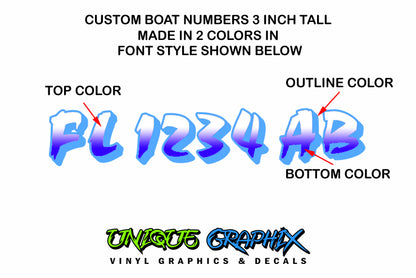 Boat Numbers Letters Jetski PWC Custom Registration Numbers 1 Pair Gradient image 2