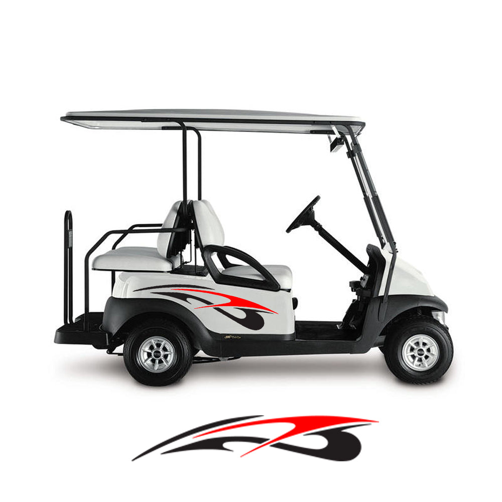 Golf Cart Decals Side Graphics Tribal Flame 1 pair 2 color image 0