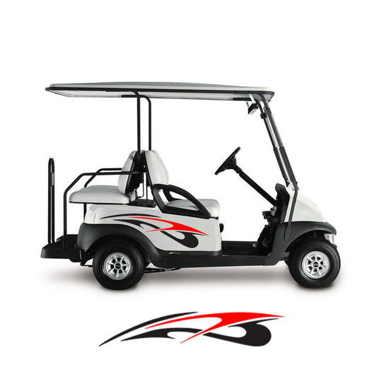 Golf Cart Decals Side Graphics Tribal Flame 1 pair 2 color image 0