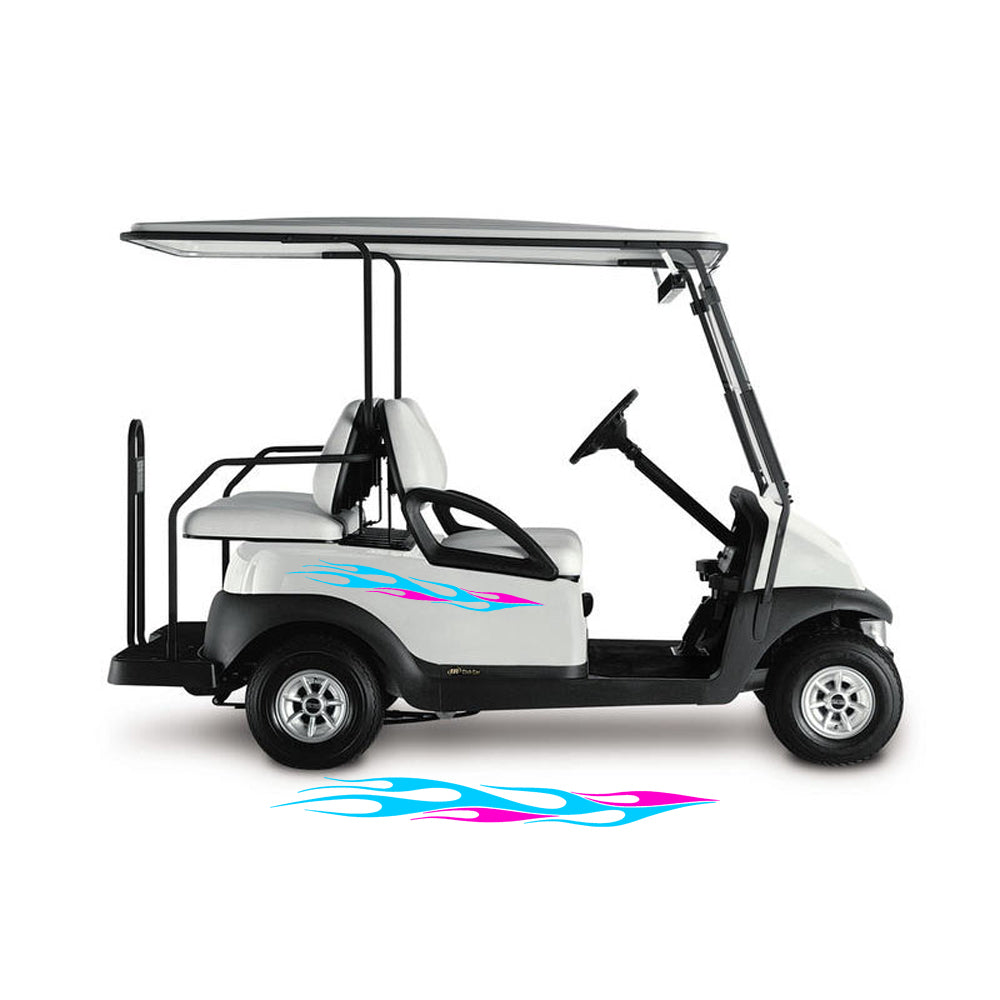 Golf Cart Decals Side Graphics 1 pair 2 color Flames UGX1230 image 2