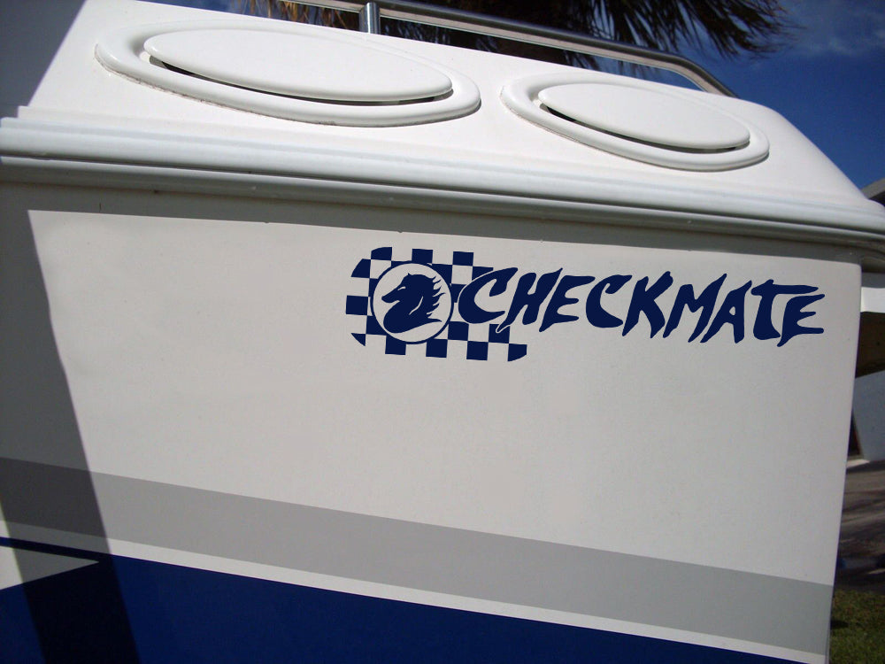 CHECKMATE Boats Decals for Check Mate Boat Hull 14inch image 0