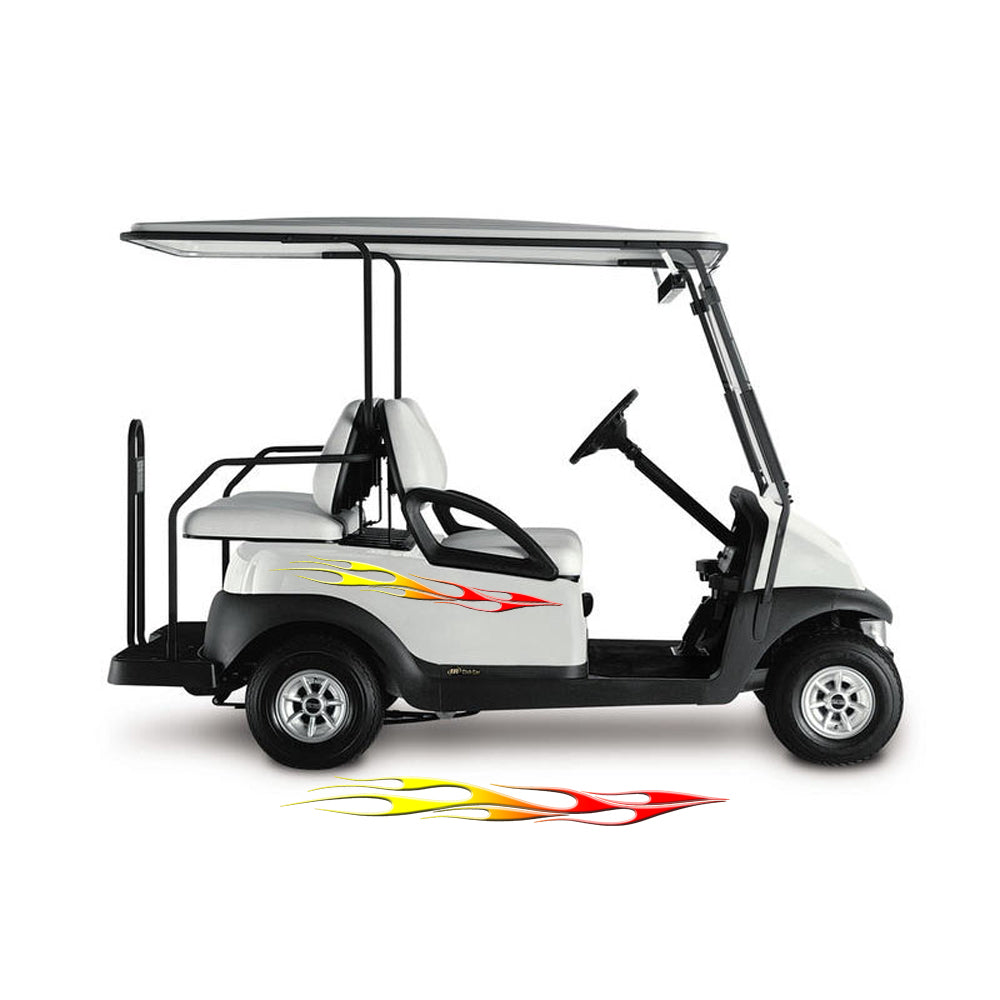 Golf Cart Decals Side Graphics 1 pair 2 color Flames UGX1230 image 1