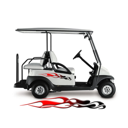 Golf Cart Decals Side Graphics 1 pair 2 color Flames UGX757 image 0