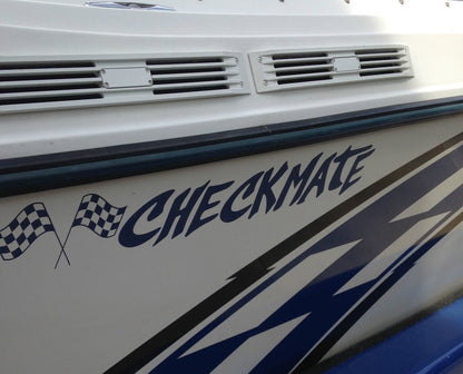 CHECKMATE Boats Decals for Check Mate Boat Hull 24inch image 1