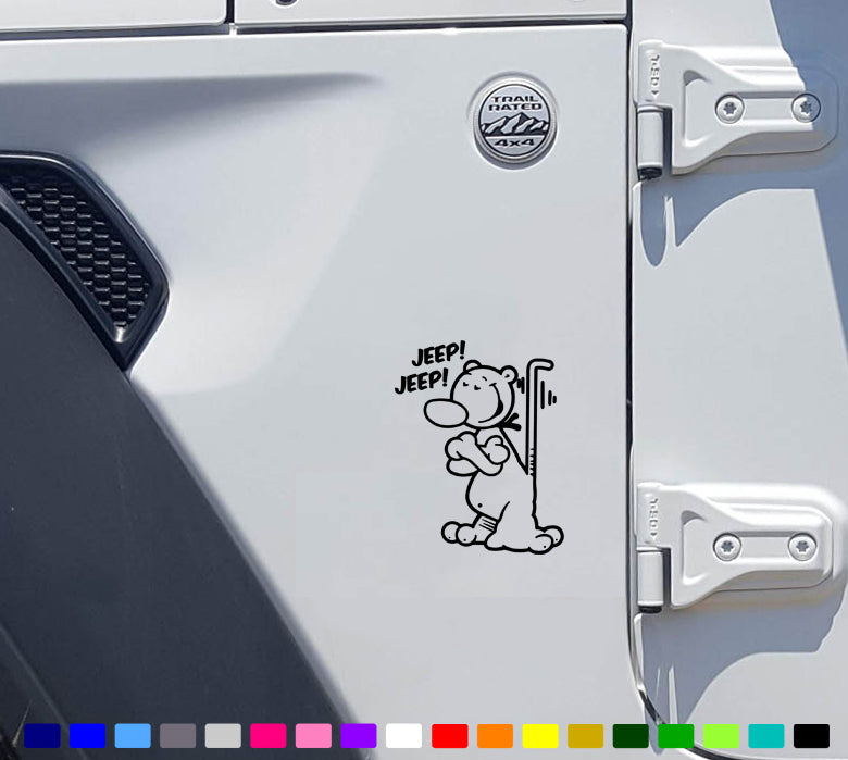 Eugene the Jeep Cartoon Decal image 1