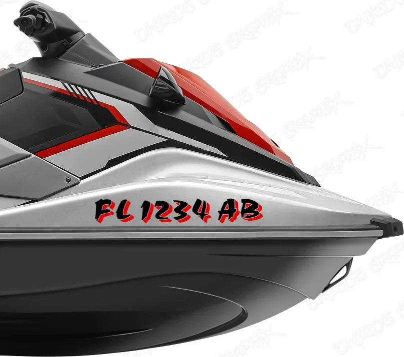 Custom Boat Vessel Registration Number 1 pair Custom letters and colors for boat and personal watercraft choose from 14 different fonts