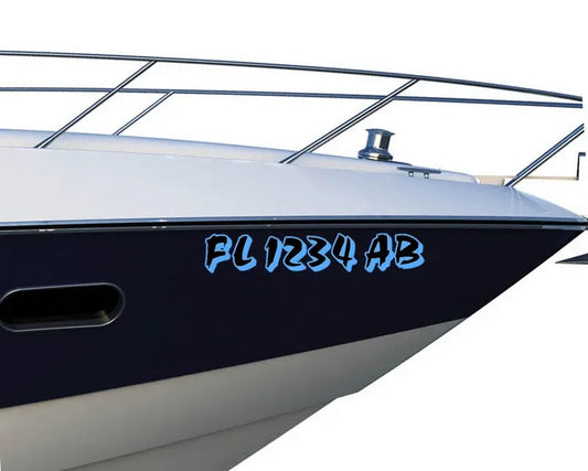 Custom Boat Vessel Registration Number 1 pair Custom letters and colors for boat and personal watercraft choose from 14 different fonts