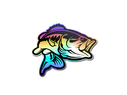 Big Mouth Bass Fishing Holographic Decal Window Car Truck Sticker