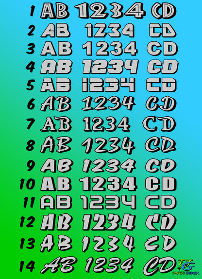 Custom Boat Vessel Registration Number 1 pair Custom letters and colors for boat and personal watercraft choose from 14 different fonts