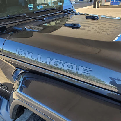 Jeep Name Hood Decal JK OEM Style 2 color Fits all Jeep Wranglers 25in