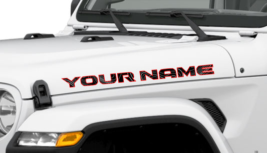 Jeep Name Hood Decal JL OEM Style 2 color Fits all Jeep Wranglers 30in Topography