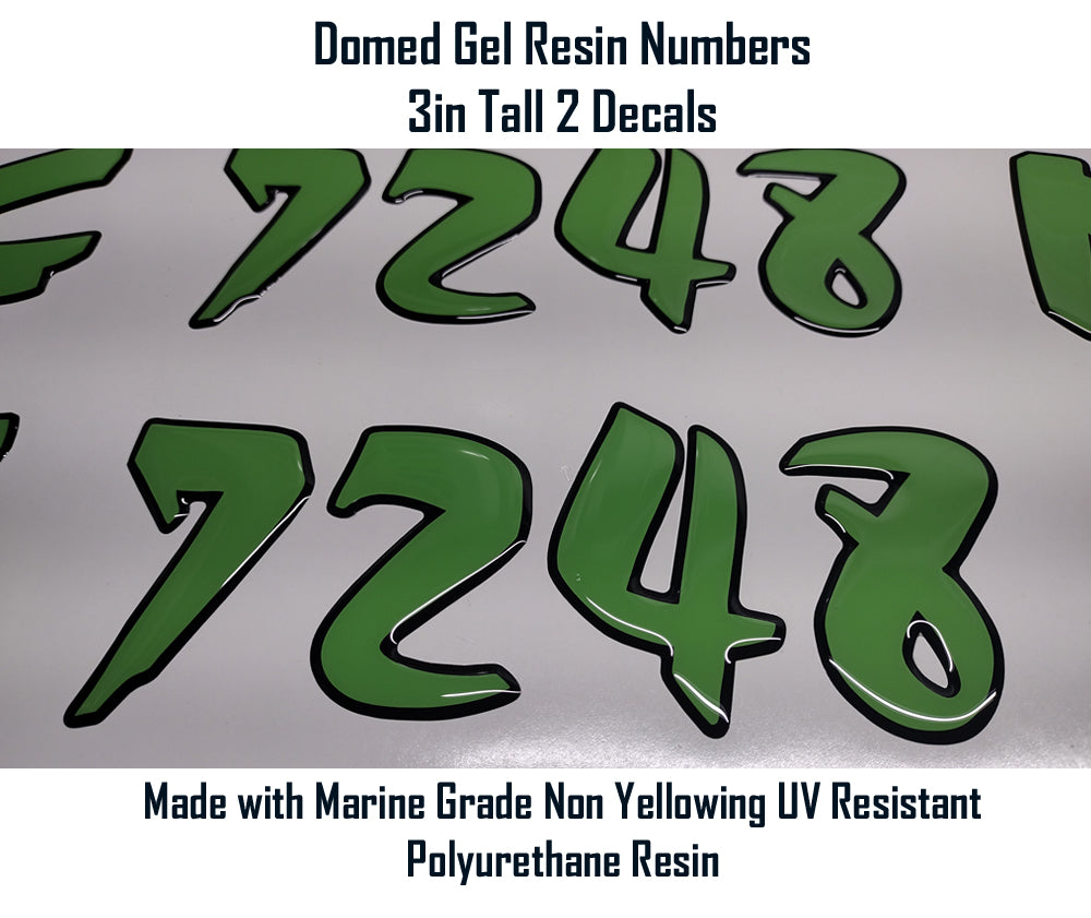 3D Domed Gel Letters for Boats PWC Registration Numbers Any Color Combination Domed Numbers