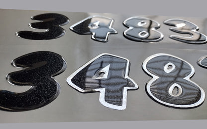 3D Domed Gel Letters for Boats PWC Registration Numbers Any Color Combination Domed Numbers