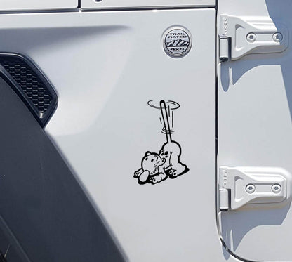 Eugene the Jeep Cartoon Decal for car truck jeep window or cup