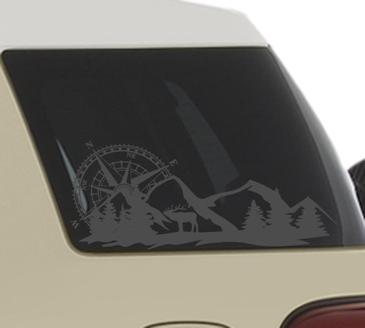 FJ Cruiser Compass Mountain Window Decals