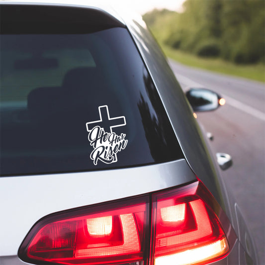 He has risen Decal Christ Life Jesus Christian Vinyl Decal car truck window sticker