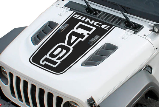 Since 1941 Hood Decal Compatible with all Jeep Wrangler Gladiator JL JT 2018-2025