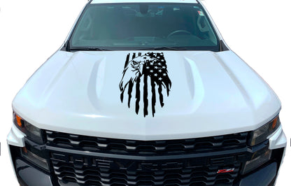 American flag Eagle Hood Decal Compatible with all Jeep Wranglers Cars Trucks