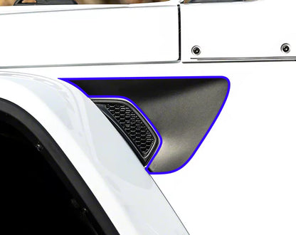 JL Fender Side Vinyl Decals 1 Pair compatible with 2018-2023 Jeep Wrangler and Gladiator