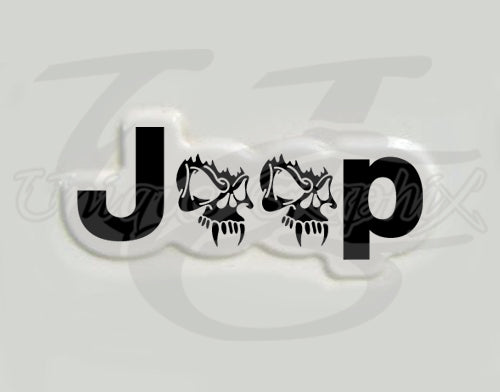 Custom Skull Fender Side Decal compatible with 1997 - 2006 TJ Jeep Wrangler 1 pair