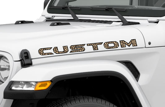 Leopard Print Hood Decals for Jeep Wrangler and Gladiator 1 Pair 30in