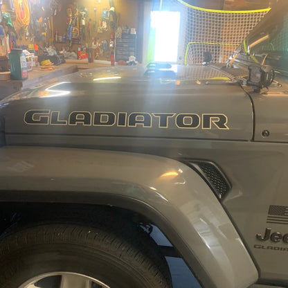 Gladiator Hood Decals with 2 color 1 pair 30in Compatible with 2018-2023 Jeep Wrangler JT