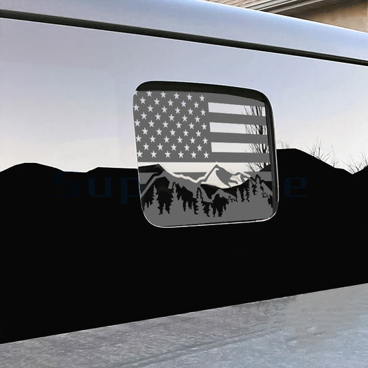 American Flag Rear Back Door Window Decal for Jeep Gladiator 2018-2025 Mountain