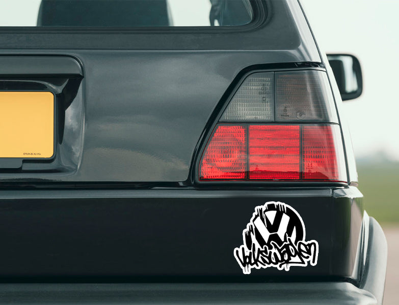 Vw Drip Decal Retro Vinyl Decal for Vdub Enthusiasts compatible with Volkswagen Gti Golf Bug Bus Beetle