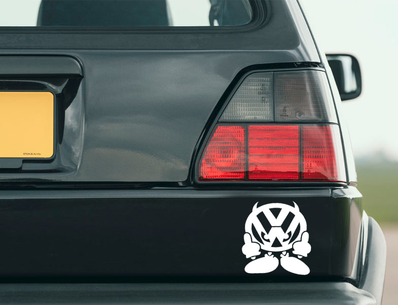 Vw Demon vinyl decal Retro Decal for Vdub Enthusiasts compatible with Volkswagen Gti Golf Bug Bus Beetle