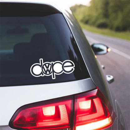 Vw Dope vinyl decal Retro Decal for Vdub Enthusiasts compatible with Volkswagen Gti Golf Bug Bus Beetle