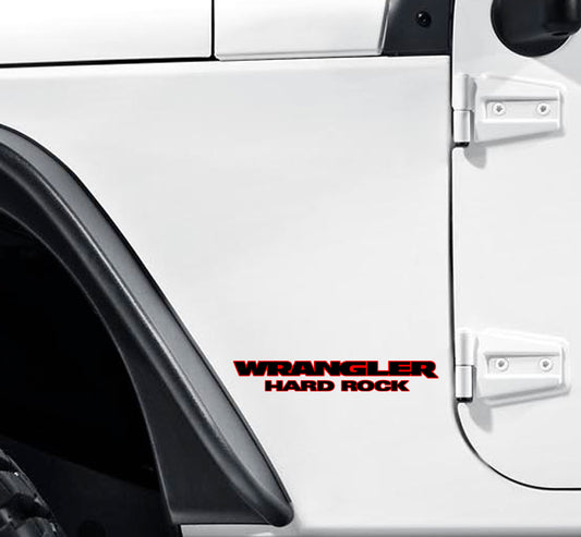 Wrangler Hard Rock Fender Decals 2 color 1 pair Compatible with Jeep Wrangler JK