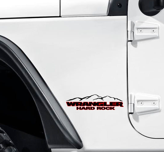 Wrangler Unlimited Hard Rock Fender Decals 2 color 1 pair Compatible with Jeep Wrangler JK