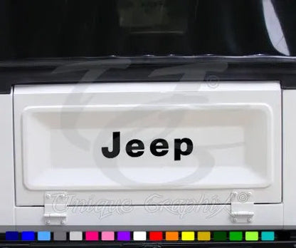 Jeep Tailgate Decal compatible with Jeep Wrangler YJ CJ 1 pair