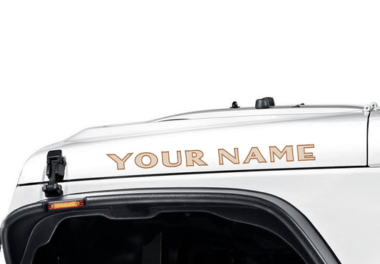 Custom JK Style Hood Decals with 2 color 1 pair Compatible with 2007–2017 Jeep Wrangler Sahara