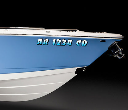 Boat Numbers Letters Jetski PWC Custom Registration Numbers 1 Pair Gradient image 0