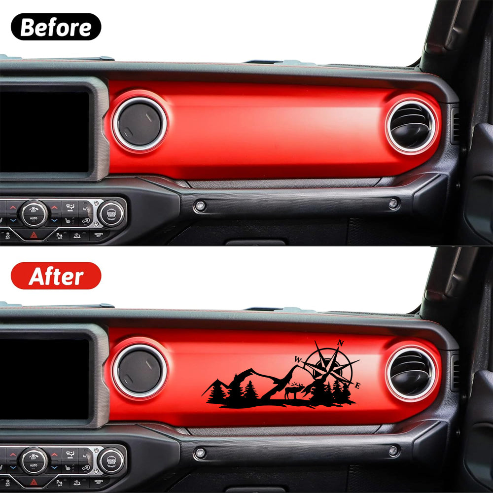 Dash Decal Mountain Scene with Compass fits any Gladiator or Wrangler Model image 1