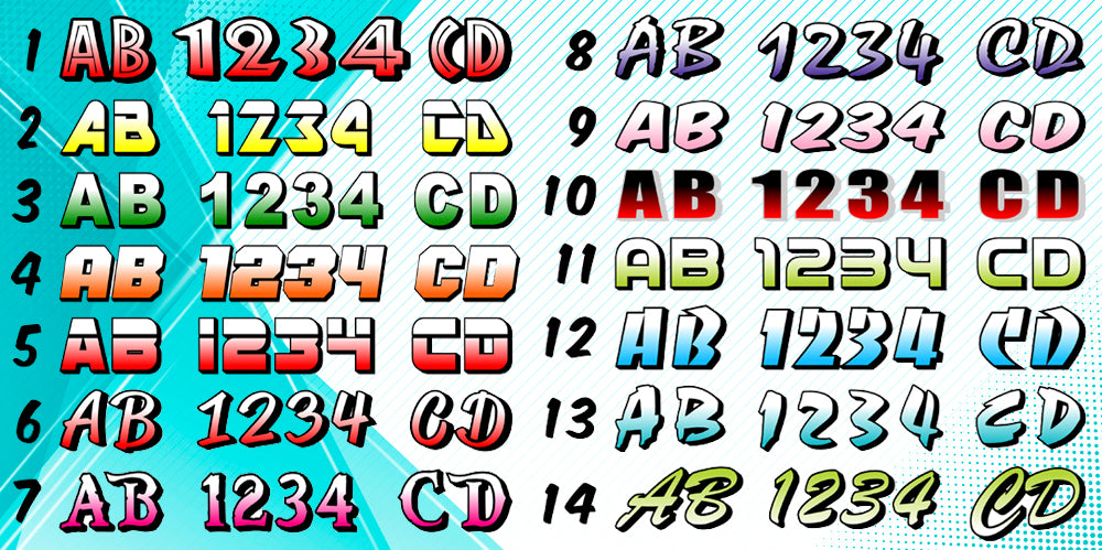 3D Domed Gel Letters for Boats PWC Registration Numbers Any Color Combination Domed Numbers