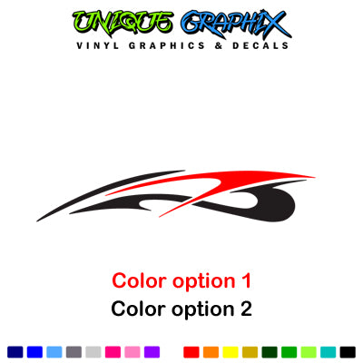 Golf Cart Decals Side Graphics Tribal Flame 1 pair 2 color image 2