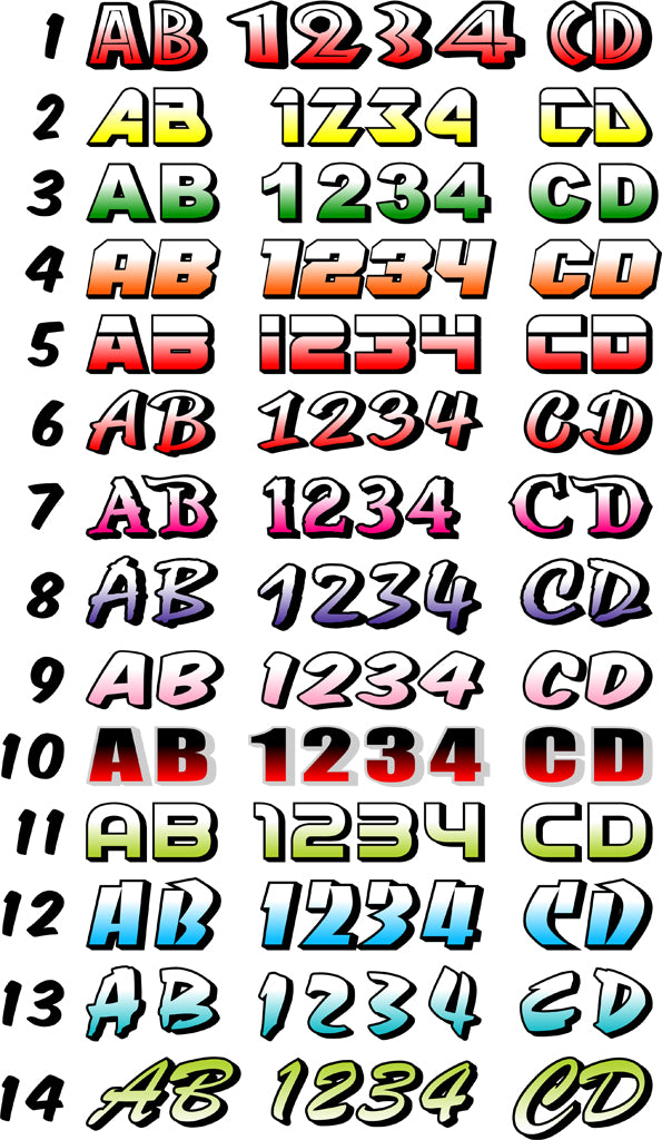 Boat Numbers Letters Jetski PWC Custom Registration Numbers 1 Pair Gradient image 1