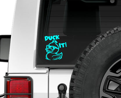 Duck It Funny Decal Car Truck Jeep Window Rubber Duck Decal image 1