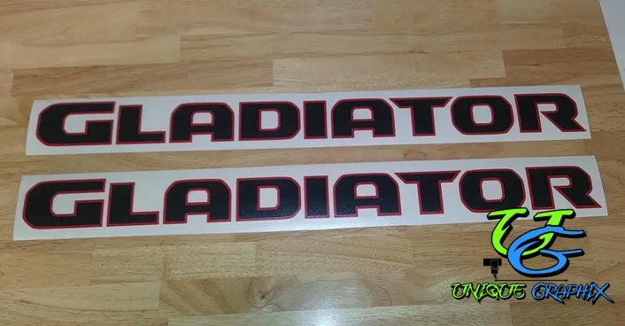 Gladiator Hood Decals with 2 color 1 pair 30in Compatible with 2018-2023 Jeep Wrangler JT