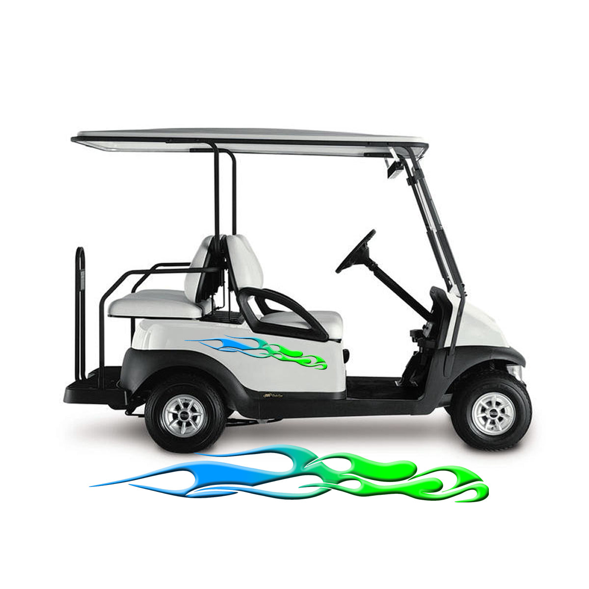 Golf Cart Decals Side Graphics 1 pair 2 color Flames UGX757