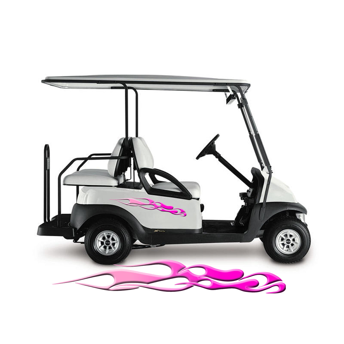Golf Cart Decals Side Graphics 1 pair 2 color Flames UGX757