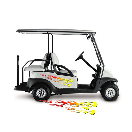 Golf Cart Decals Side Graphics 1 pair 2 color Flames UGX1234
