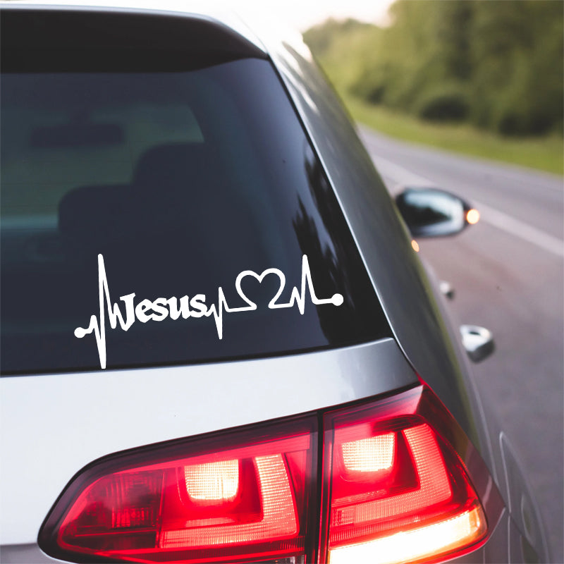 Heartbeat Jesus Christian Vinyl Decal car truck window sticker