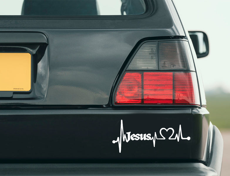 Heartbeat Jesus Christian Vinyl Decal car truck window sticker